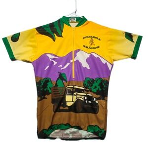 KUCHARIK‎ Cycling Jersey Mens Small Guacamole Grande Vintage Zip Front Graphic